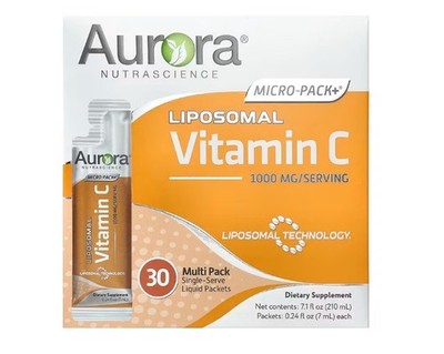 Aurora Nutrascience, Micro-Pack+ Liposomal Vitamin C, 1,000 mg, 30 packets