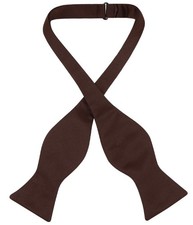 Vesuvio Napoli SELF TIE Bow Tie Solid CHOCOLATE BROWN Color Mens BowTie