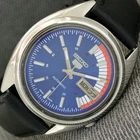 VINTAGE SEIKO 5 AUTOMATIC JAPAN MENS BLUE COLOR DIAL WATCH a2700-U