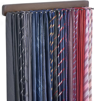 Tie Rack Wall Mounted Belt Hanger Holder Rustic Wood Tie Organizer for Men Close