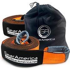 GearAmerica 2-Pack Tow Strap - 4 x 30 ft Tree Saver Winch - 46,076 lb Recovery