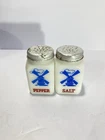 Vintage Hazel Atlas Milk Glass Dutch Windmill Salt & Pepper Shakers Made in USA