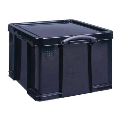 Really Useful 42 Liter Aufbewahrungsbox aus recyceltem Kunststoff mit Deckel - Schwarz (42BKR)