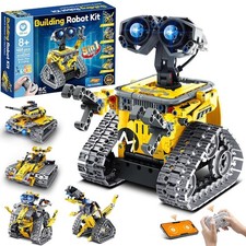 Remote Control STEM Robot Building Kit for Kids Yellow Robot Building Sets
