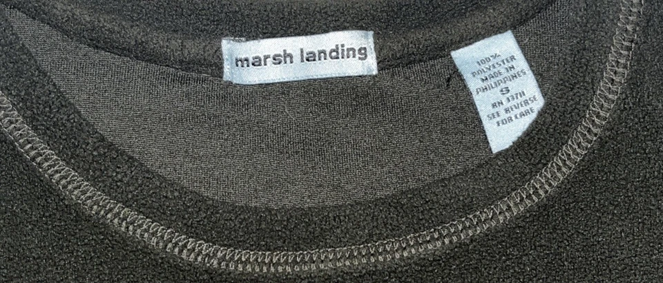 Suéter Vintage Marsh Landing Mujer Pequeño Polar Negro Sudadera Mangas Largas Foto 3 de 4