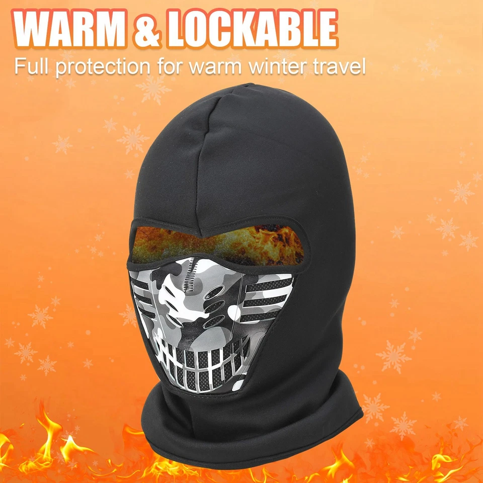 Men Women Ski Mask Breathable Balaclava Winter Thermal Face Hood Motorcycle Bike - Image 2 of 4