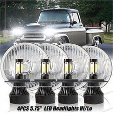 Dot 4pcs 5.75 Round Led Headlights Hilo Beam Fit Chevy 3100 Truck 1958 1959 Dot 4pcs 5.75 Round Led Headlights Hilo Beam Fit Chevy 3100 Truck 1958 1959