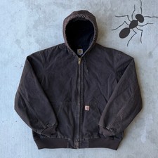 Carhartt J130 DKB brown hooded work wear jacket