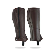 Tackfield Riding L Lux Cow Hide Unisex Adult Leather Half Chaps New In Package 