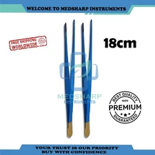 2 Pcs of Crow Coagulating Insulated Dressing Forceps Reusable T/C Tip 18cm