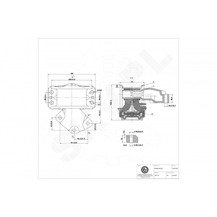 Support Moteur Droit 1807EV amortisseur de chocs pour Citroën C4 Berlingo