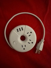 New Travel Desktop power strip with 3 USB Charge Ports-3 AC Outlets