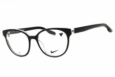 Nike NIKE 7164 010 Black/Crystal Clear 52mm Eyeglasses New Authentic