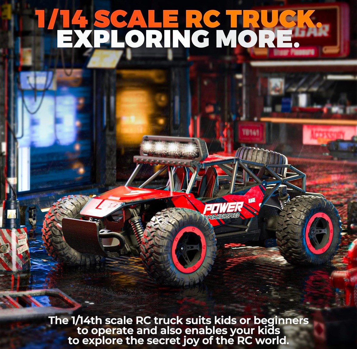 BEZGAR TB141 RC Cars-1:14 Scale Remote Control Car, 2WD High Speed 20 KM/H