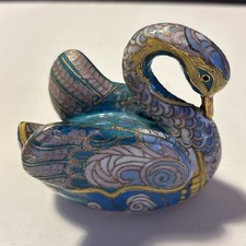 Cloisonné Swan figurine made in Beijing China