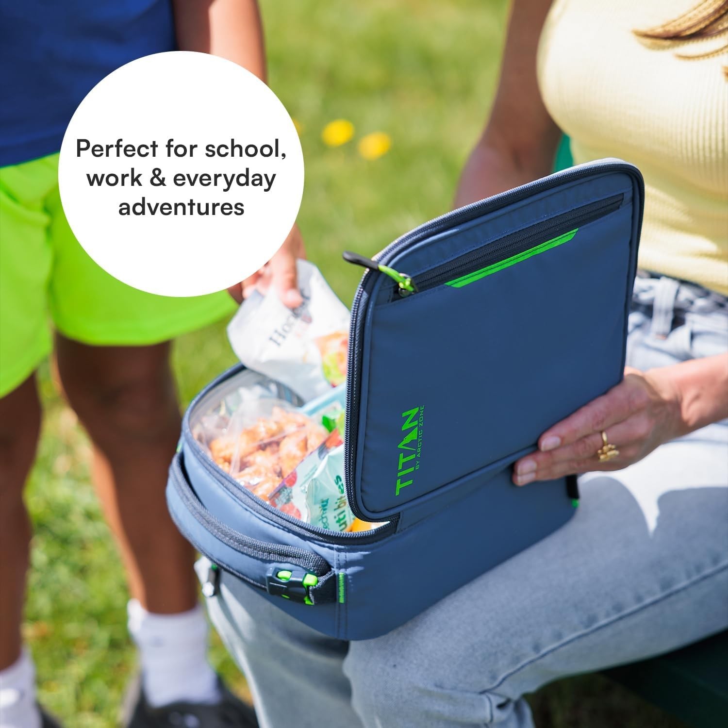 Titan Fridge Cold Upright Lunch Box With 2 250g Ice Walls&reg;, Black Ice