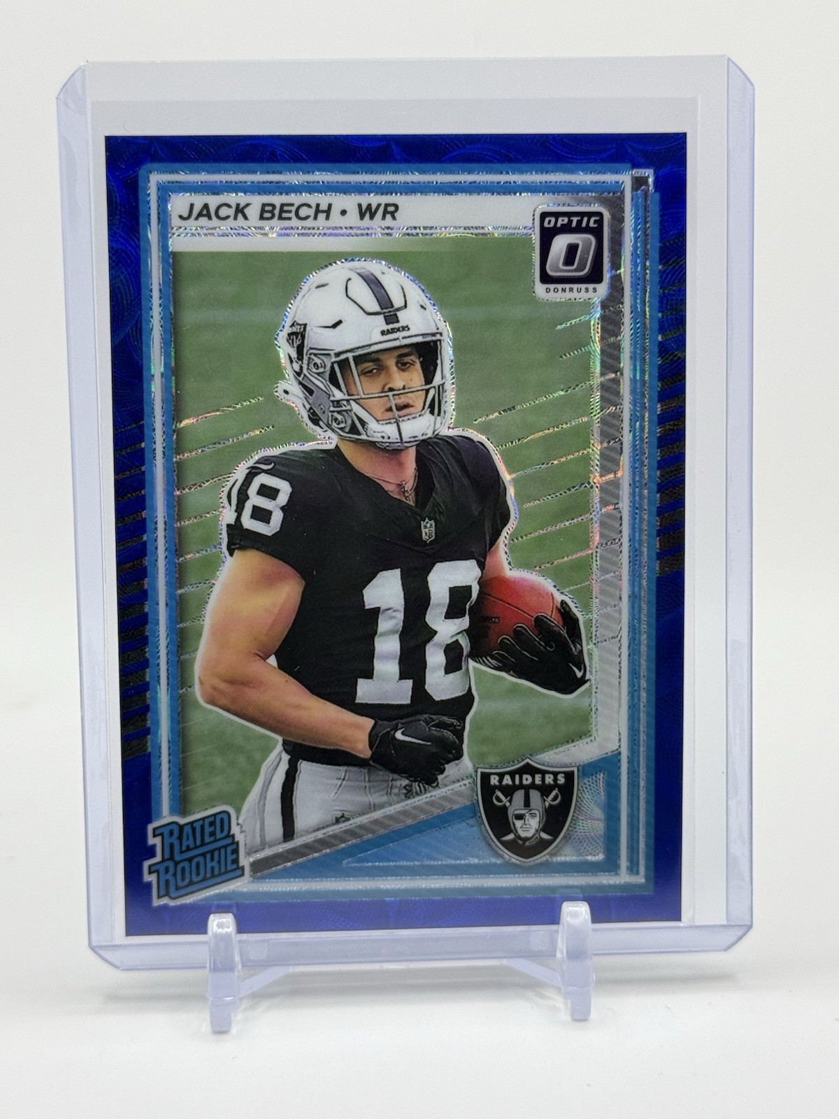 2025 Donruss Jack Bech Rated Rookie Blue Scope Optic Preview RC #389 Raiders SP