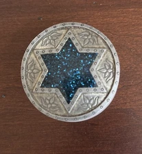Danforth Fine Pewter Blue Star Satin Glass Trinket Box