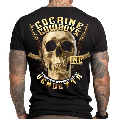 Vendetta Inc. Herren Rundhals Kurzarm T-Shirt schwarz Cowboys VD-1362 - Neu