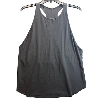Lululemon Essential Tank Top Women Size 8 Black Racerback Mesh Back Activewear