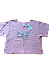 NWT Vintage Y2K Mulberri Bush Pink Topiary Graphic Tee Girls 12/14 USA Made