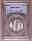 1946-S Walking Liberty Half Dollar PCGS MS66 ***RARE BLAST WHITE COIN***