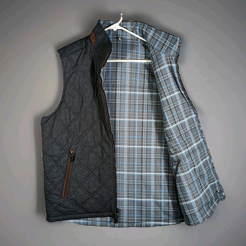 Tommy Bahama Quilted Vest Men Extra Large Gray Willamette Reversible - Picture 1 of 12