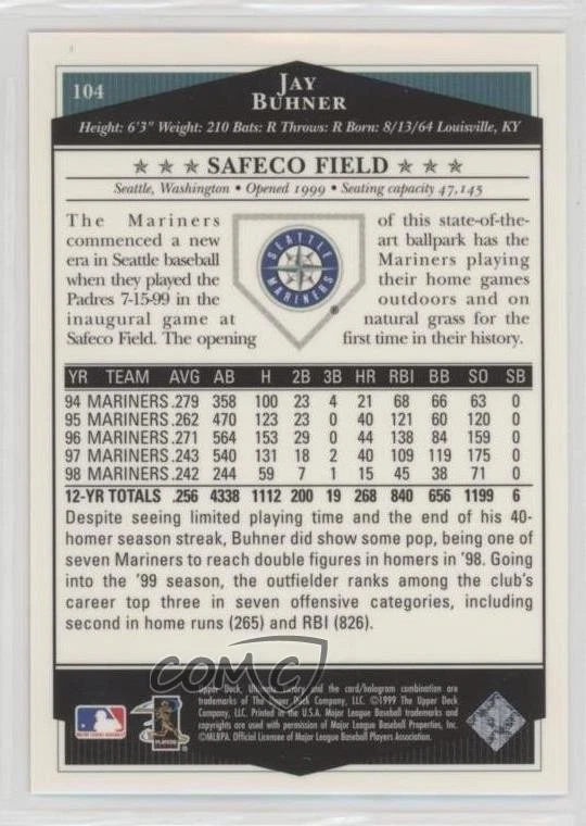 1999 Ultimate Victory Jay Buhner #104 - Image 2 of 2