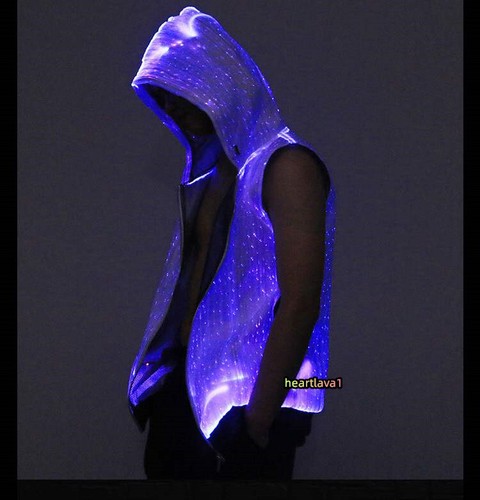 Colorful LED Luminous Vest Jacket Party DJ Singer Dancer Stage Cosplay Costume - Picture 15 of 22