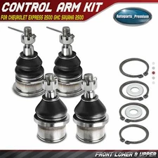 4x Front Lower & Upper Ball Joint Kit for Chevrolet Express 2500 GMC Savana 2500
