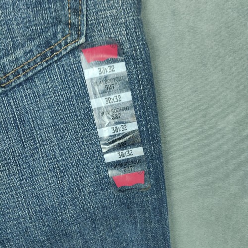 Jeans Levi's 527 uomo 30x32 stonewash blu denim slim bootcut blu scuro nuovo con etichette - Foto 6 di 14