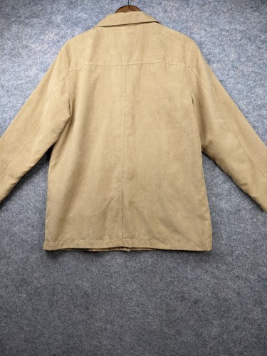 FU DA New York Jacket Womens Medium Beige Faux Suede Lined 3 Pocket Shacket - Picture 15 of 16