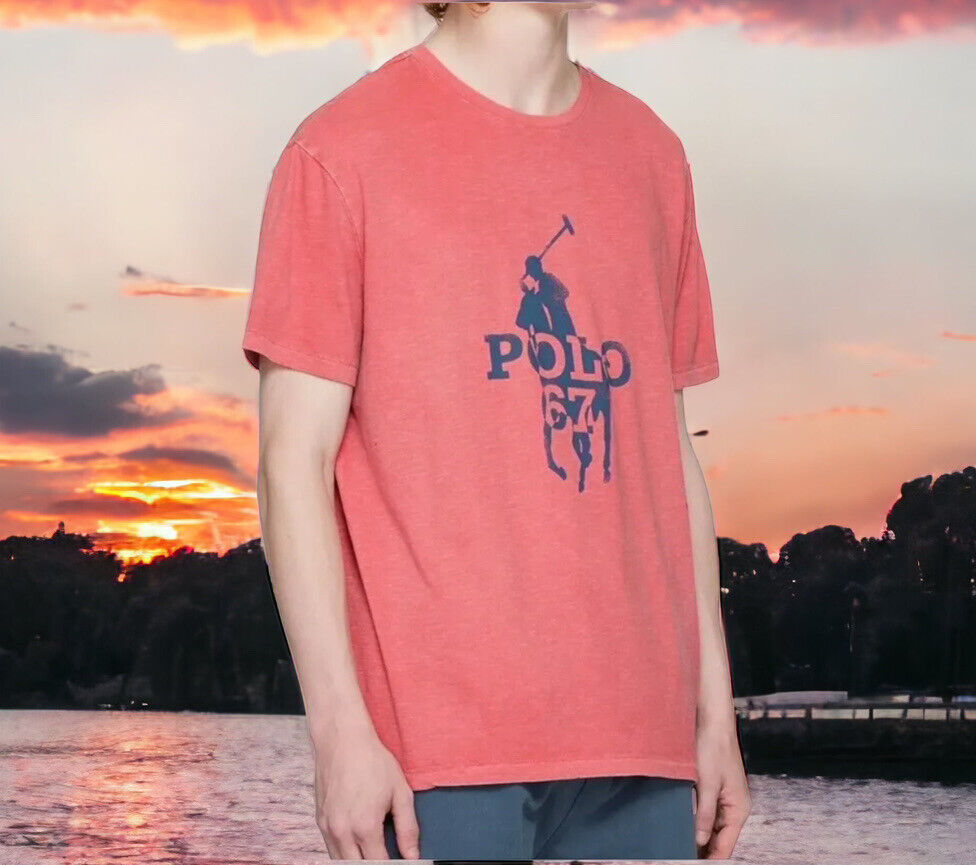 Polo Ralph Lauren Polo 67 RRL Big Pony Graphic Faded Red