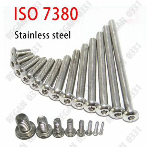 New M6 M8 M10 304 Stainless Steel Allen Hex Socket Button Head Screw Bolt Metric - Afbeelding 1 van 7