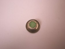 SINGLES 1 5/16" Octagon Green  Silver Tone Vintage Formal Tux Shirt Stud h29