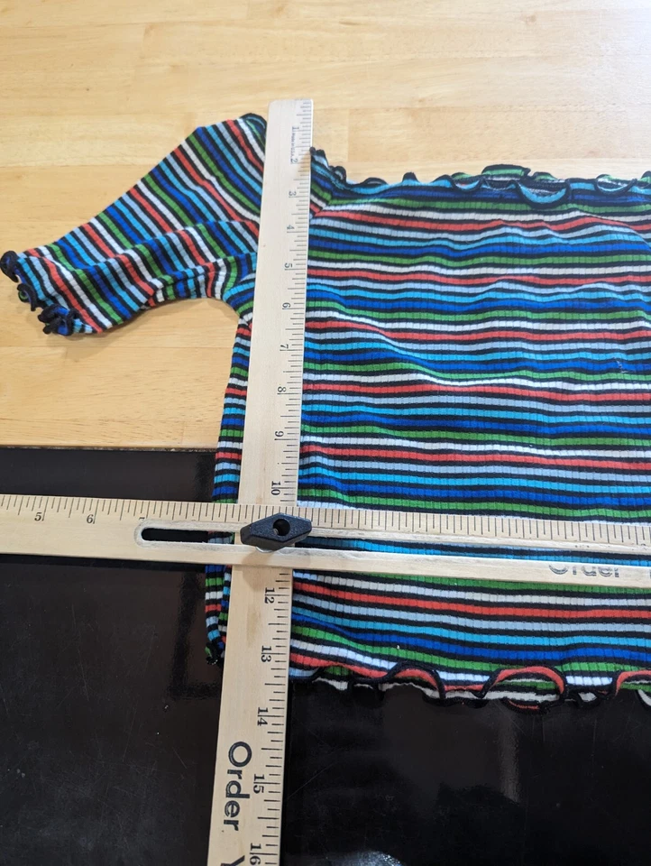 Camisa corta a rayas Ambiance para mujer talla M Foto 4 de 4