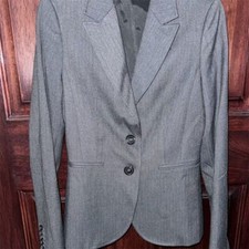 Vintage Stile Benetton Women's Gray Blazer Jacket Size 40 Business Casual Fitted