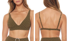 Red Carter Luna Plunge Bikini Top XS Safari RCEX120134 NWT 85