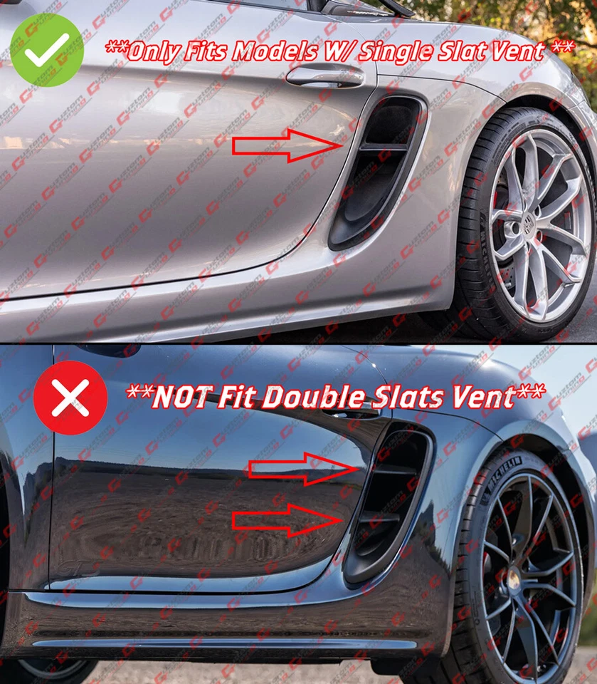 Borde de ventilación lateral de fibra de carbono completo para Porsche 718 Cayman Boxster GTS 4.0 2020-25 Foto 4 de 4