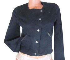 B8 H M Black Zip up Long Sleeve Casual Jacket top Sz 6