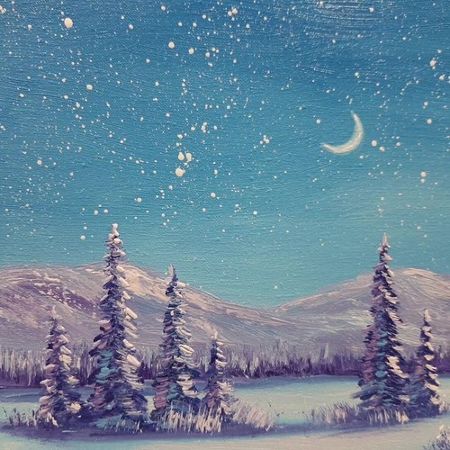 Landscape Winter Original Painting Signed Wall Decor Christmas Gift Ukraine Art - Picture 21 of 24