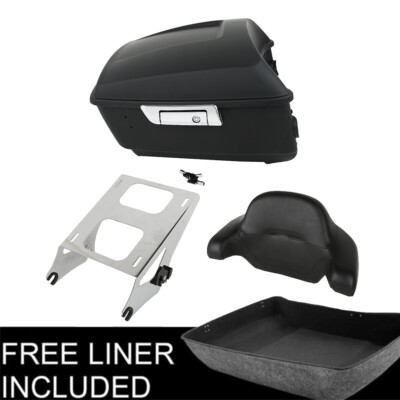 Matt Black King Trunk Pad Mount Fit For Harley Street Glide 14-25