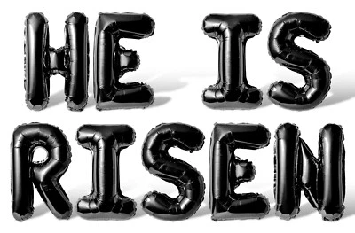 HE IS RISEN Letter Balloon Banner - Resurrection Day Easter Party Decorations - Image 1 of 4