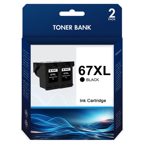 2PK 67XL Ink Cartridge for HP 67 67 XL Deskjet 2700 4155 4158 Envy 6055e Printer