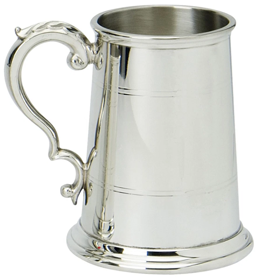 Pewter Tankard Handmade Double Lined Engravable Fine English Pewter Two Pint - Image 3 of 3