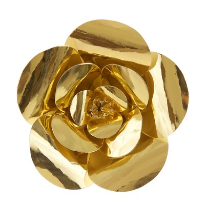 Mega Crafts - 16'' Handmade Paper Pedal Flower - Metallic Gold, 1PC