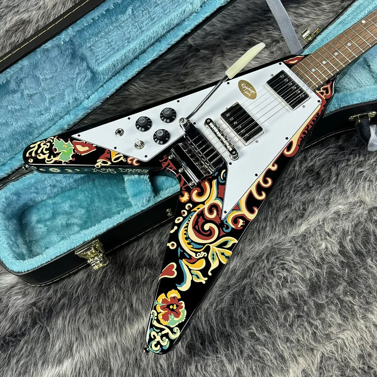 Lefty Epiphone Jimi Hendrix Love Drops Flying V Left-Hand