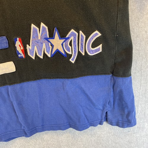 Vintage Orlando Magic Shirt Mens XL Black Blue Warm Up Pro Player Button 90s - Picture 2 of 9