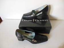 FROM 80'S CESARE PACIOTTI BLACK LEATHER DAGGER WOMAN SHOES SZ 39