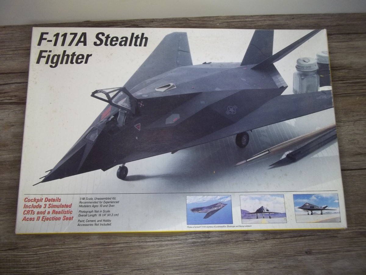 vintage model airplane kit F117-A Stealth Fighter made by Testor